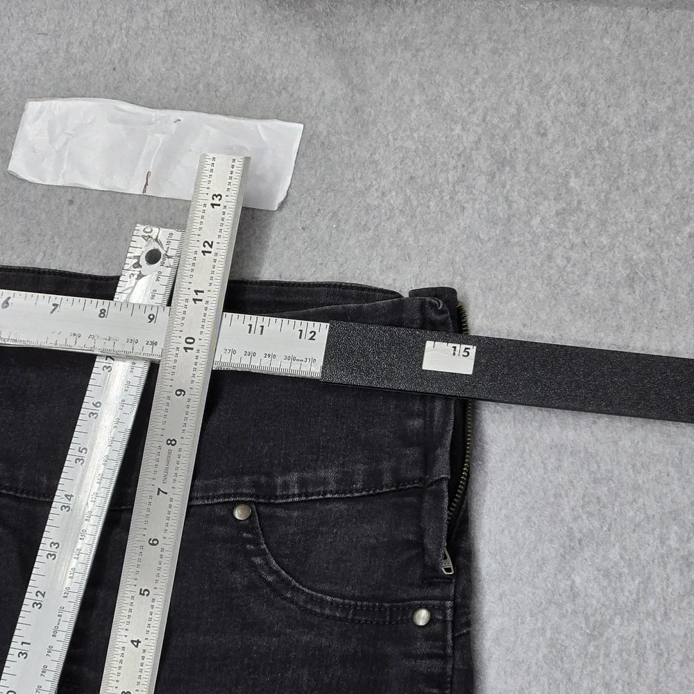Spanx‎ Women Jeans M Black Denim Pants High Rise Skinny Slim 28